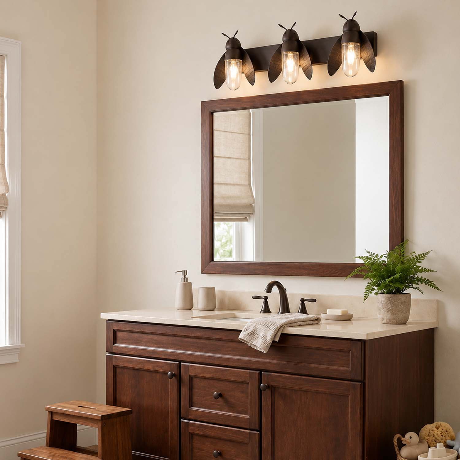 Nightflight Vanity Light, 3-Light, Rustic Bronze Finish