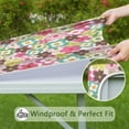 thumbnail image 6 of Pioneer Flower Floral Print Pattern Square Fitted Tablecloth with Elastic Edge,Square Table Cover,Washable Elastic Table Cover for Home Kitchen Party Decor 34"x34", 6 of 6