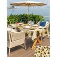 thumbnail image 5 of Outdoor Tablecloth with Umbrella Hole for Patio/Picnic/Party/Camping, Vintage Yellow Spring Sunflower Waterproof Table Cloth Rectangle Table Cover Washable, Vintage Botanical Farm Beige (52"x 70"), 5 of 8
