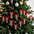 thumbnail image 4 of Christmas Tree Decorations Bows With Pearls And Tassels Pendants 12Pcs For Holiday Tree And Party Decor, 4 of 6