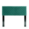 thumbnail image 3 of Pemberly Row Angular Channel Tufted Velvet Full/Queen Headboard in Teal Blue, 3 of 11