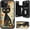 Abstract Doodle Cat, variant on Case for iPhone 16 Plus Case Wallet Case with Card Holder, PU Leather Kickstand Double Magnetic Clasp Shockproof Cover Case for iPhone 16 Plus 6.7" 2024, Skeleton Couple