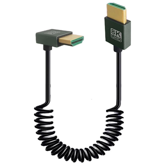 Yammee 8K Short HDMIcompatible Coiled Cable, 48Gbps Fast Speed Male to Male 8K HDMIcompatible 2.1