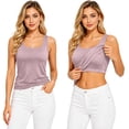 thumbnail image 2 of WHEANG Womens Tank Tops With In Bras Plus Size Padded Workout Tops Casual Athletic Camisole Tops Square Neck Cami Tank Tops Loose Fit Basic Camisole XL Light Violet 2026 Sales Under $4, 2 of 4