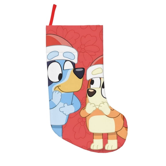 Defioc Bluey for Christmas Stockings 18" Personalized Holiday Stocking for Family, Farmhouse Decor, Xmas Tree Decoration, 1 Pack