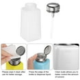 thumbnail image 5 of Uxcell 3pcs Solvent Alcohol Dispensers 250ml(8.5oz) Push Down Liquid Dispenser Pump w Stainless Steel Lid, White, 5 of 6