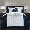 thumbnail image 1 of Chic Home CS8033-US Cassian 6 Piece Comforter Set Color Block Embroidered Bedding, Navy - King, 1 of 1