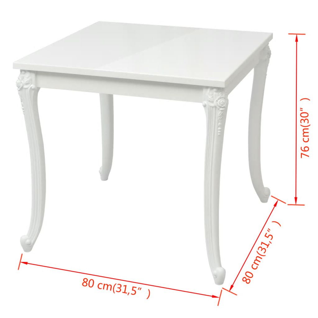 Kepooman Modern High Gloss Leisure Square Dining Table for Kitchen Living Room, 31.5" x 31.5" x 30", White Kepooman Modern High Gloss Leisure Square Dining Table for Kitchen Living Room, 31.5" x 31.5" x 30", White