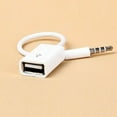 thumbnail image 2 of Portable Flash Drive Port USB Adapter Cable Car Audio Cable Car Aux To USB Converter Adapter Cable Jack Music Audio Player WHITE, 2 of 7
