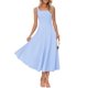 thumbnail image 1 of Vestido midi MEROKEETY para mujer 2025, verano, sin mangas, azul claro, 1 of 9