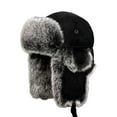 thumbnail image 6 of 1 Lei Feng Hat Black Trapper Warm Trooper Hat Winter Skiing Cap Women Men Windproof, 6 of 6