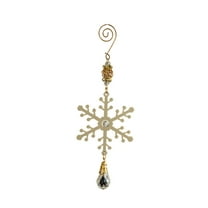 Cheapark Christmas Ornaments for Christmas Tree Decorations-Champagne Hanging Acrylic Snowflake and Icicle Ornaments with Drop Pendants for Party Decorations Supplies