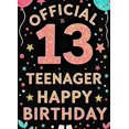 thumbnail image 4 of Sparkly Glittery 13th Teenager Birthday Banner with Balloons Stars and Bunting Backdrop Party Supplies Photography Props for Birthday Party Celebrations Decorations, 4 of 7