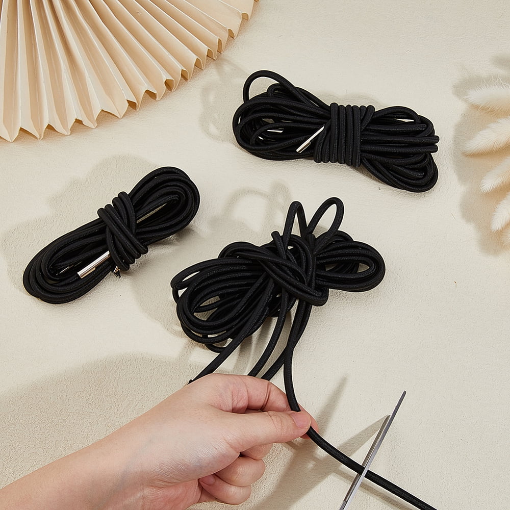 16Pcs 2 Sizes Replacement Cord Gravity Chair Black Elastic Cords Bungee Shock Cords Stretch String Cord
