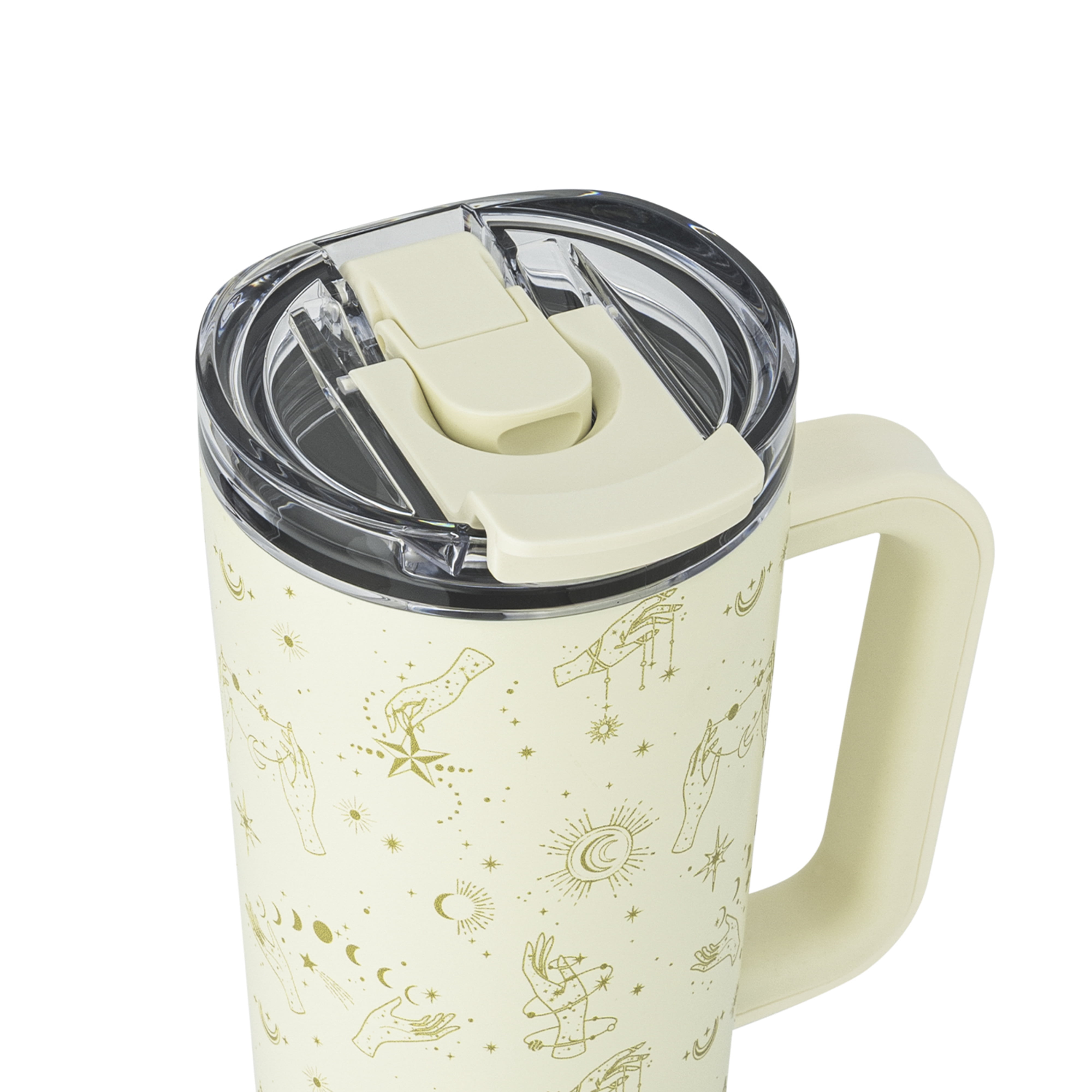 Thyme & Table 24oz Stainless Steel Luna Tumbler with Handle and Dual Straw Lid, Astrology