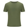 thumbnail image 5 of PNTUTB Men's Summer Fashion Comfortable Short Sleeve Shirt Solid Color Crew Neck Basic Style Fashion Sports Top, 5 of 6