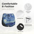 thumbnail image 6 of Lsque The Starry Night Printed Women's Running Shorts with Liner Pockets,Elastic Quick Dry Workout Athletic Gym Yoga Shorts,Womens High Waist Shorts-, 6 of 9