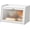 White, variant on Large Farmhouse Bread Box with Window - Natural Wood Bread Storage Container for Kitchen Countertop