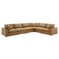 thumbnail image 1 of Sectional Sofa Set, Faux Vegan Leather, Tan, Modern Contemporary Urban Design, Living Lounge Room Hotel Lobby Hospitality, 1 of 10