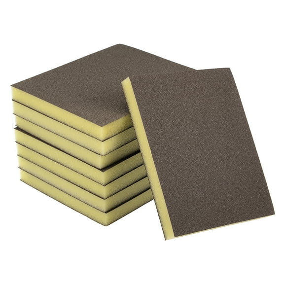 Medium Grit 150 Grit Sanding Block Pad 4.72" x 3.86" x 0.47" Size Brown Sanding Sponge 8Pack