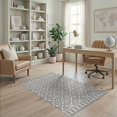 thumbnail image 2 of ODIKA 4'x6' Black White Geometric Cross Medallion Washable Area Rug Traditional Ornamental Motifs with Diamond Border Non-Slip, Chair-Friendly, Flatwoven for Home Office, Under Desk, 2 of 7