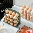 thumbnail image 3 of Soporte para Huevos Abatible para Refrigerador,Contenedor de Almacenamiento de Huevos de 3 para Puerta Lateral del Refrigerador,Bandeja para Huevos Plegable, 3 of 5