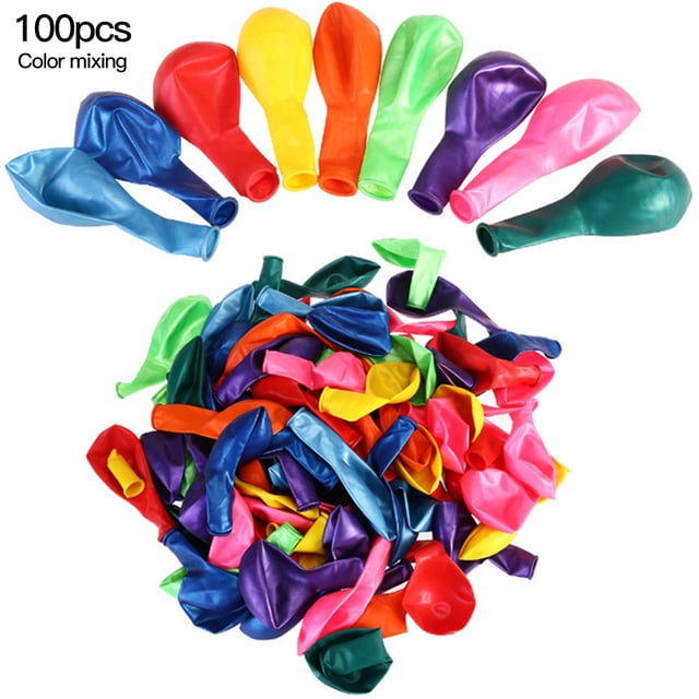 Bewildely 100 Uds 10 pulgadas 1,5g Globos de látex perlado fiesta de feliz cumpleaños boda adornos navideños Globo niños bolas de aire Globos Kits de decoración para fiestas mezcla de colores Bewildely HA002049-25