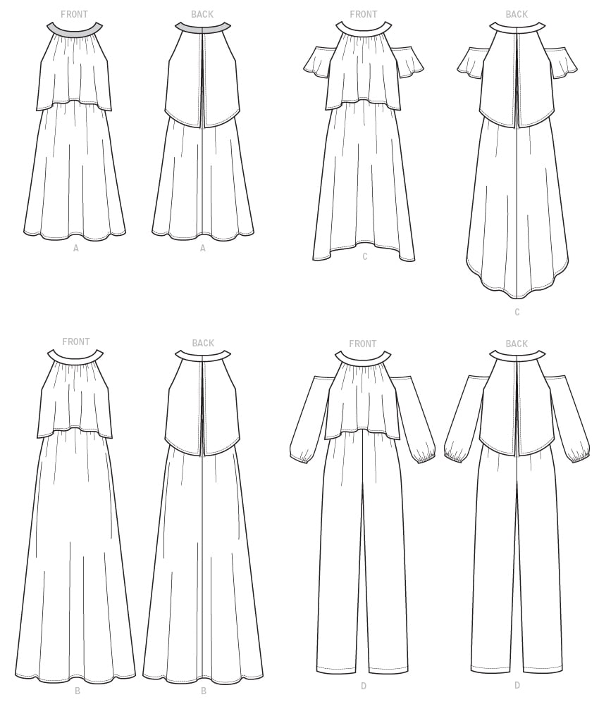 Butterick Pattern Misses' Dress And Jumpsuit-14-16-18-20-22