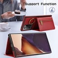 thumbnail image 3 of Decase Compatible with Samsung Galaxy Note 20 Ultra Case with Card Holder and Strap for Women,Crossbody Lanyard,Stand Ring Kickstand,Snap Clasp,Phone Wallet Case,Red, 3 of 10
