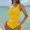 thumbnail image 2 of Yghzkop Womens 2025 Tankini Swimsuits Solid Color Backless One Piece Swimsuit Built-In Bra No Wire Tummy Control Swimwear Sexy Crisscross Back Swimsuit Quick Dry Beachwear, 2 of 5