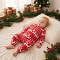 thumbnail image 6 of Matching Christmas Pajamas for Family Long Sleeve Reindeer Print Tops + Pants Set Loungewear, 6 of 10