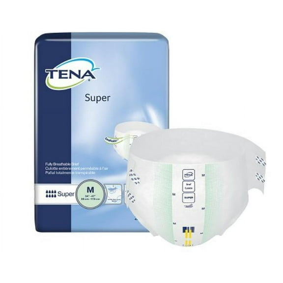 TENA Super Briefs, Unisex, Heavy Absorbency, Medium, 28 Count