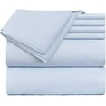 thumbnail image 7 of Extra Deep Pocket 4 Piece Bed Sheet Set – Super Deep Fitted Sheet Fits Mattress from 18-24 inces Depth – Double Brushed Microfiber Sheets with 2 Pillow Cases, Twin, Ice Blue, 7 of 7