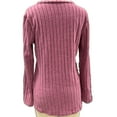 thumbnail image 3 of Enjoytime Women's Tops Solid Color Crewneck Long Sleeve Shirts Trendy Work Business Casual Blouses Fashion Fall Winter Clothes 2025 Hot Pink L, 3 of 3