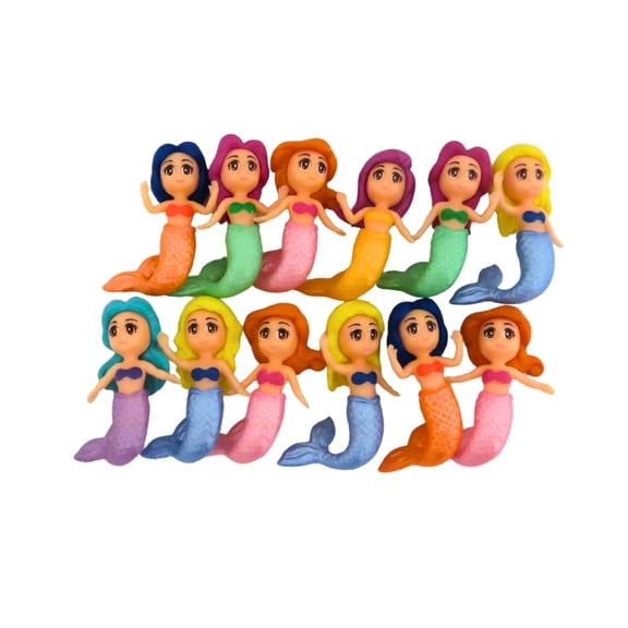 One Dozen Assorted Mermaid Figures 1.75 inches tall