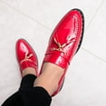 thumbnail image 3 of Men's Patent Leather Tassels Slip-On Loafers Classic Flats Smoking Loafers for Business Casual Dress Prom Formal Church Wedding Shoes, 3 of 7