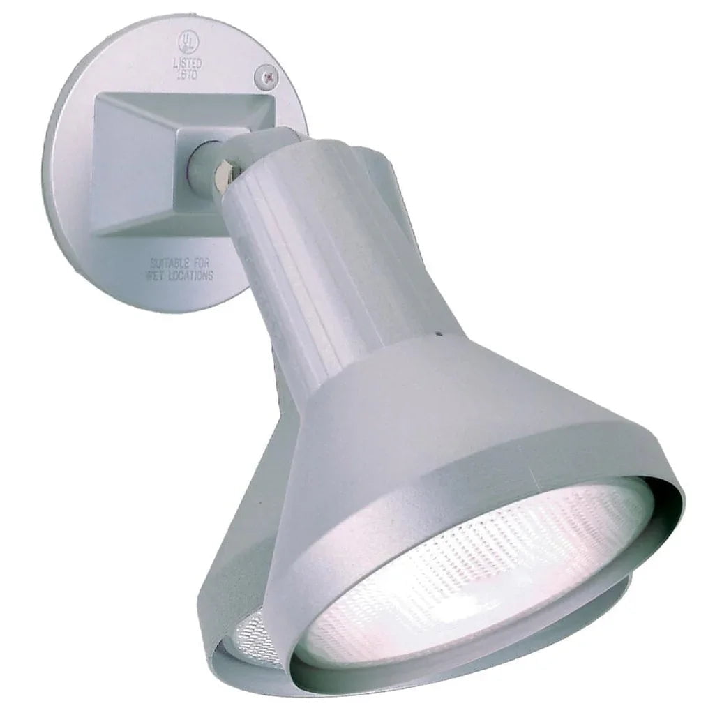 8-in Flood Light Exterior PAR38 w/ Adjustable Swivel White Finish