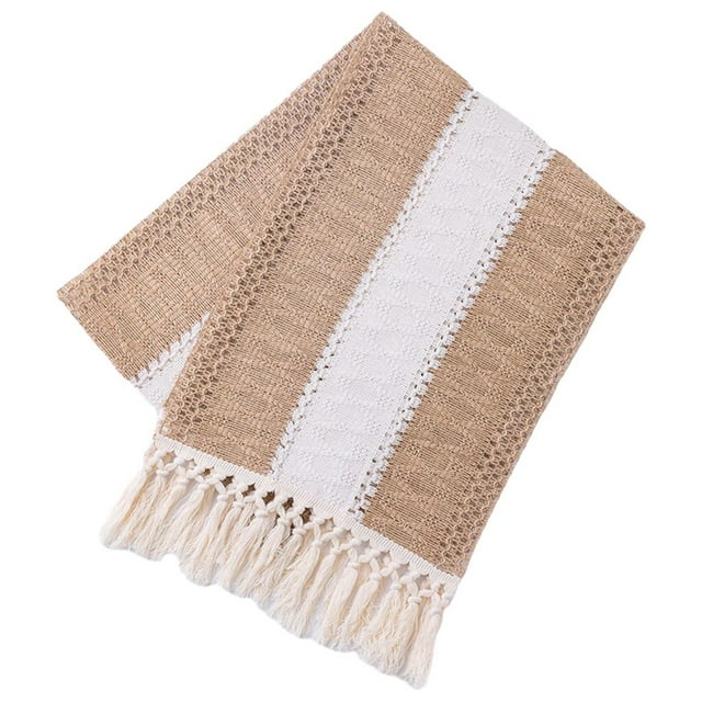 de de macramé de granja, tejido de ganchillo, borlas huecas, decoración, empalme, arpillera de encaje para , granja, despedida de 11.8 × 86.6 pulgadas