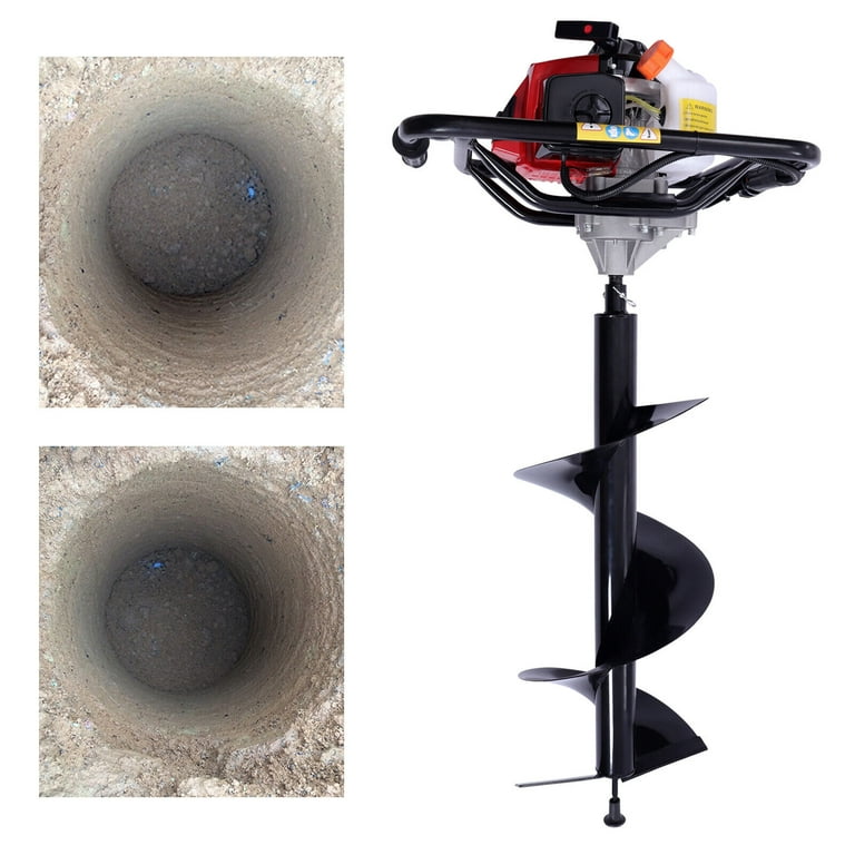 MONIPA 63cc 3HP Gas Powered Earth Auger Fence Post Hole Digger Borer with 1 Drill Bit