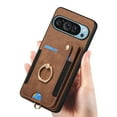 thumbnail image 2 of for Google Pixel 10 Pro XL Phone Case Wallet with Card Holder,PU Leather Flip Folio Case,RFID Blocking Ring Holder Kickstand Wrist Strap Magnetic Protective Women Men Cover,Brown, 2 of 12