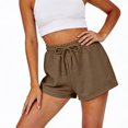 thumbnail image 2 of Women’s Denim Shorts With Pockets Drawstring Elastic Waist Casual Cotton Jean Short Pants Streetwear Leisure Blue Black Shorts, 2 of 7