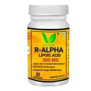 Vitaruhe R-Alpha Lipoic Acid, High Dosage, 300 Mg Per Capsule, Vegan, 3 Month Treatment, Natural Form Of Thioctic Acid, Quality Product, Bioactive Dietary Supplement Wit