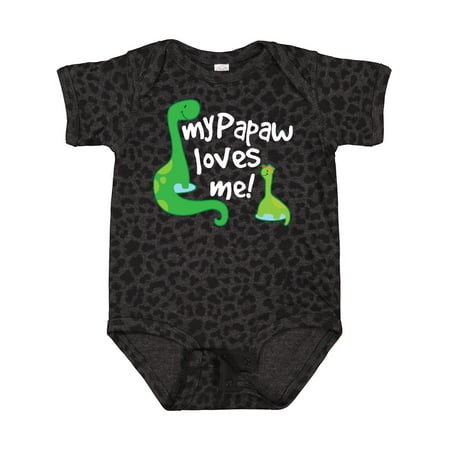 

Inktastic My Papaw Grandpa Loves Me Dinosaur Boys Baby Bodysuit