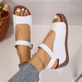 thumbnail image 3 of Rokment Womens Orthopedic Platform Wedges Walking Sandals 2026 Summer Fashion Casual Comfortable Leather Ankle Strap Chunky High Heel Non Slip Work Beach Dress Sandals White Size 9.5, 3 of 8