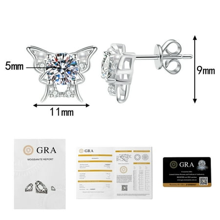 Leander's 925 sterling silver sparkling butterfly stud earrings are luxurious, stylish, and elegant, perfectly complementing any outfit, perfect for everyday wear.
