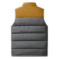 thumbnail image 4 of Dresfit Men's Lightweight Jacket Zip Up Cotton Puffer Vest Sleeveless Plus Size Thick Autumn Coat Big and Tall Padded Outerwear with Pockets Ginger M, 4 of 6