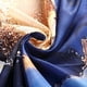 thumbnail image 3 of Cortina de ducha de tela moderna de lujo azul con pintura de arte abstracto de mármol azul marino, juegos de cortinas de ducha para baño pequeños, cortina de baño impermeable, 3 of 5