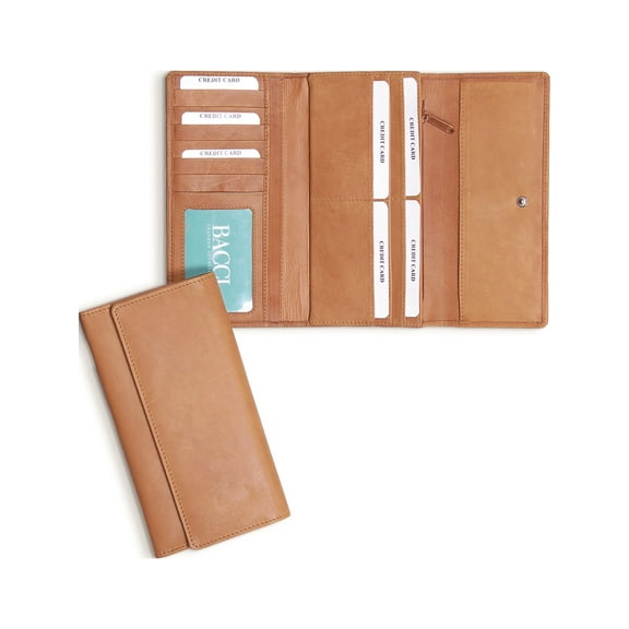 Tan Flap Over Clutch Wallet Designer Jewelry by Sweet Pea