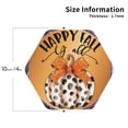 thumbnail image 2 of Honeii Fall Farmhouse Pumpkins1 Print Leather Coaster Set of 4, Ideal for Safeguarding Your Furniture from Drinks Spills and Effortless Cleanup-Hexagon, 2 of 6