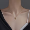 thumbnail image 2 of 925 Sterling Silver CZ Love Heart Choker Necklace for Women Hollow Heart Necklace Pendant for Mother's Day, 2 of 5